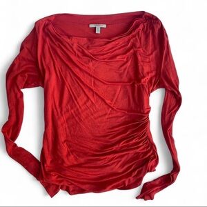 Bordeaux Fiery Orange Long Sleeve Blouse‎